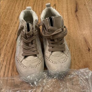 ShuShop tan and gold  High-Top Athletic Shoes. New in original bag- no tags